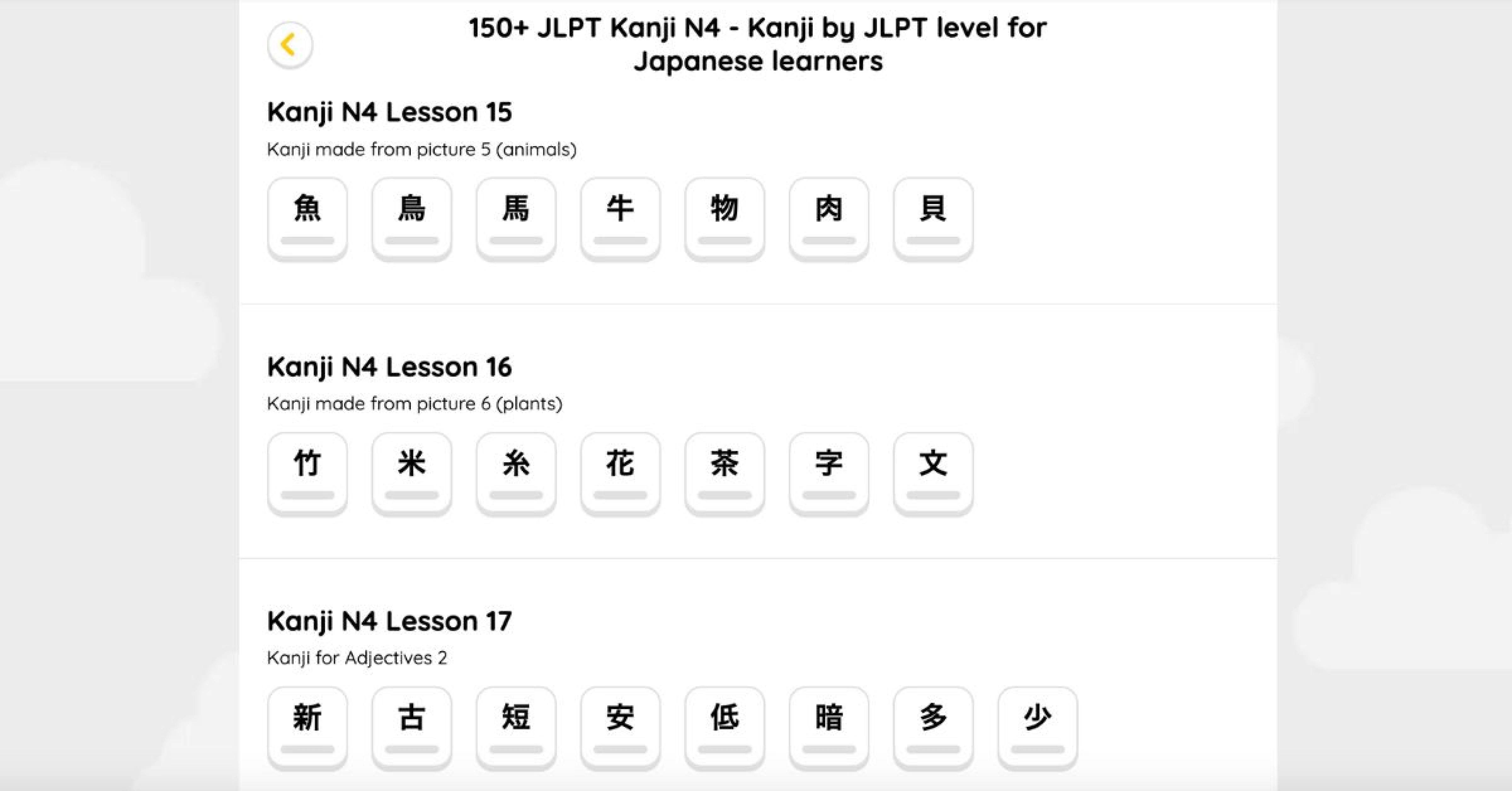 150+ JLPT Kanji N4 - Kanji by JLPT level for Japanese learners